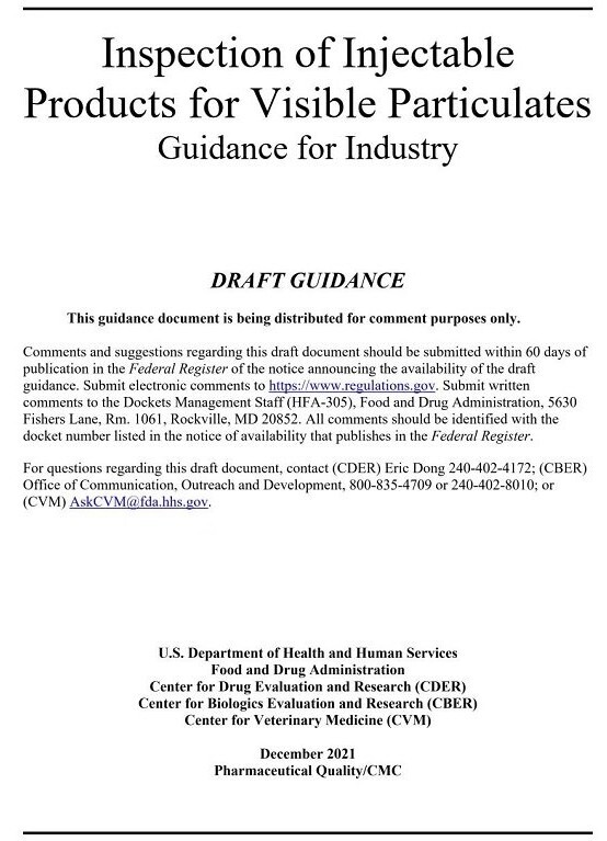 解讀美國(guó)FDA《注射劑可見異物檢查行業(yè)指南（草案）》可見異物