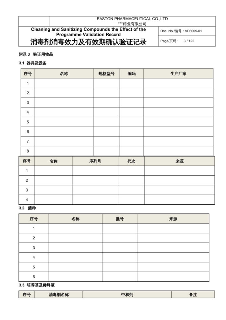 消毒劑消毒效果記錄00-003 杭州美卓生物科技有限公司 | 消毒劑消毒效果及有效期確認(rèn)相關(guān) .docx 文件下載